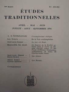 ÉTUDES TRADITIONNELLES. Année 1976 complète. 3 volumes.  Numéros 451, 452-453, 454. 