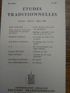 ÉTUDES TRADITIONNELLES. Année 1985 complète. 3 volumes. Numéros 487, 488, 489-490. . undefined