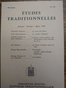 ÉTUDES TRADITIONNELLES. Année 1979 complète. 4 volumes.  Numéros 463, 464, 465, 466. 