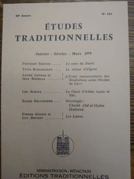 ÉTUDES TRADITIONNELLES. Année 1979 complète. 4 volumes. Numéros 463, 464, 465, 466. . undefined