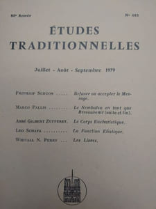 ÉTUDES TRADITIONNELLES. Année 1979 complète. 4 volumes.  Numéros 463, 464, 465, 466. 