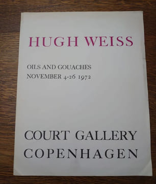 Passagers. Catalogue Galerie du Centre. Lettre autographe et dessin. . WEISS Hugh.