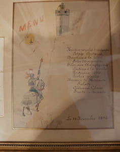 Cinq menus et deux ornements. Aquarelles originales. 1896.
