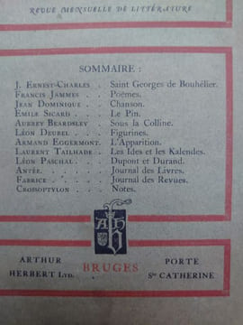 Antée. Revue mensuelle de littérature N°6 de la deuxième année. . undefined