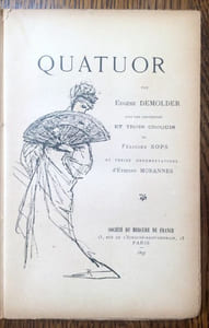 Quatuor. Avec une couverture et trois croquis de Félicien Rops et treize ornementations d'Étienne Morannes [Claire Rops].