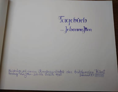 Tagebuch von [ ]. Beiträge zu einem Kontrapunkt der Bildenden Kunst. 