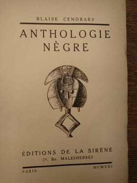 Anthologie Nègre. Deuxième édition. . BLAISE CENDRARS.