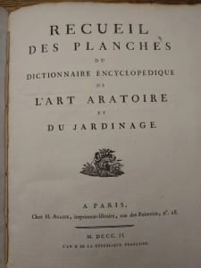 Recueil des planches du dictionnaire encyclopédique de l'art aratoire et du jardinage. 