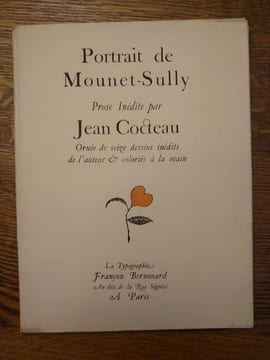 Portrait de Mounet-Sully. Prose inédite par Jean Cocteau. Ornée de seize dessins inédits de l'auteur & coloriés à la main. . JEAN COCTEAU.