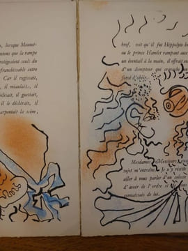 Portrait de Mounet-Sully. Prose inédite par Jean Cocteau. Ornée de seize dessins inédits de l'auteur & coloriés à la main. . JEAN COCTEAU.