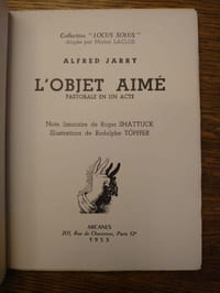 L'Objet aimé. Pastorale en un acte. Note liminaire de Roger Shattuck. Ill. de Rodolphe Töpffer.