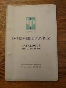 Imprimerie Puvrez. Catalogue des caractères. 