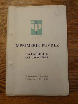 Imprimerie Puvrez. Catalogue des caractères. . undefined