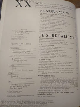 XXe siècle. Panorama 74*. Le surréalisme I - XLII 74. Numéro XLII. . DI SAN LAZZARO G., JOUFFROY Alain, PIEYRE de MANDIARGUES André, LINDNER ...