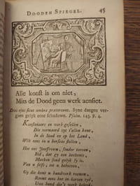 Den algemeynen Dooden Spiegel oft de Kapelle der Dooden, Waer in alle Menschen sich al lacchende of al weenende konnen beschouwen, verciert Met aerdige Historien, Sin-ryke Gedichten, ende Seden-leerende Beeld-schersten. Tweeden Druk.