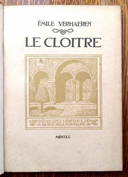 Le Cloître.. VERHAEREN Émile.