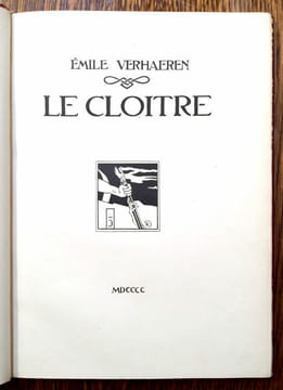 Le Cloître.. VERHAEREN Émile.