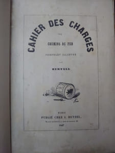 Cahier des charges des chemins de fer. Pamphlet illustré.