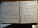 Deux cahiers manuscrits.Dessins, sellerie et divers. Mesures.Mon petit garnisseur. Modèles, mesures, coutures, conseils.. Georges WAEGEMANS. 