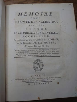 Recueil de Mémoires et Requêtes 1785-1786. . CAGLOSTRO. DUPATY.