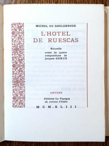 L'Hôtel de Ruescas. Nouvelle ornée de quatre compositions de Jacques Gorus.