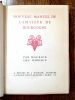 Nouveau manuel de l'amateur de Bourgogne. Frontispice et ornements dessinés et gravés sur bois par Robert Bonfils..  DES OMBIAUX Maurice.