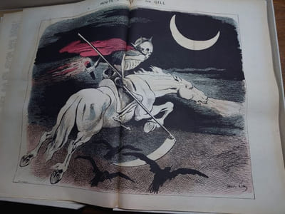 La Lune Rousse 1876 - 1879 du N° 1 au 157. Manquent les numéros 2, 3, 4, 6, 10, 11, 51, 56, 92, 93, 97, 122 à 134, 143 à 156.Soit 120 numéros.