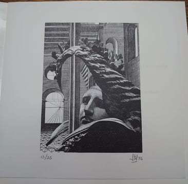 Exposition. Dessins, gravures, collages, illustrations. Musée communal d'Herstal du 23 janvier au 16 février 1976. Estampe originale signée d'André ...