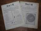 Marie. Journal bimensuel pour la belle jeunesse. N&deg;1 et n&deg;2-3. . RENE MAGRITTE, MARCEL LECOMTE, MAN RAY, E.L.T. MESENS... 