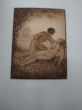 L'Art d'aimer. Traduction nouvelle de Pierre Lièvre. Un titre, quatre frontispices, dix-huit compositions en couleurs gravés à l'eau-forte et quelques ...
