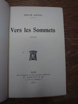 Vers les sommets. Poésies. . ARNAL Emilie.