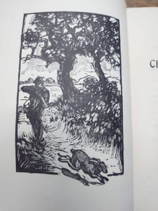 Les chasses du Lièvre. Couverture, frontispice et 16 vignettes gravées sur bois par Paul Baudier. 