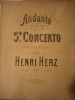 Andante. Extrait du 5e concerto. Pour le piano. Op. 180.. HERZ Henri 