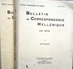 Bulletin de correspondance hellénique 1979. Tome CIII. Volume I : Etudes. Volume II : Notes critiques. Chroniques et rapports.. BULLETIN DE ...