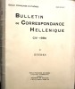 Bulletin de correspondance hellénique 1980. Tome CIV. Volume I : Etudes.. BULLETIN DE CORRESPONDANCE HELLENIQUE 1980 