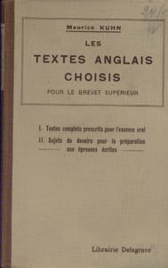 Textes anglais choisis pour la préparation des épreuves écrites et orales du brevet supérieur. The tempest de Charles et Mary Lamb - Rip van Winkle de W. Irving - Namgay Doola de Kipling et un choix de poésies.