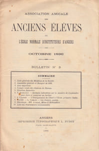 Bulletin N° 3 de l'association amicale des anciens élèves de l'école normale d'instituteurs d'Angers.