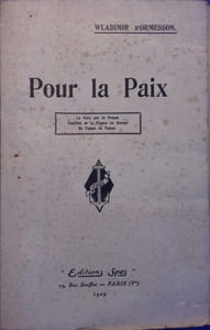 Pour la paix. Envoi de l'auteur.