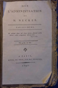 Sur l'administration de M. Necker.