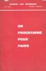 Un programme pour Paris. Texte de la conférence du 18 février 1965.. GRIOTTERAY Alain 