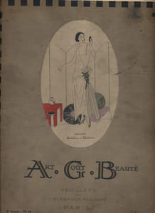 Feuillets de l'élégance féminine publiant mensuellement les plus beaux modèles des grands couturiers dans le coloris exact de leur création ainsi que tous les tissus en vogue. Numéro enluminé et publié sous la direction de H. Rouit.