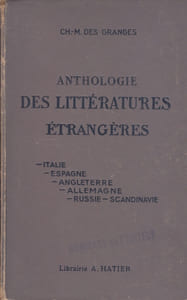 Anthologie des littératures étrangères. Troisième édition.