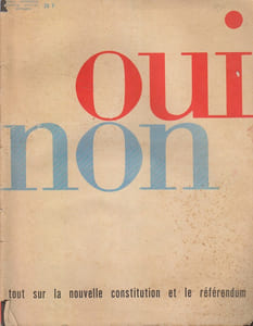 France-Référendum. Numéro spécial Septembre 1958. Oui Non. Tout sur la nouvelle constitution et le référendum.