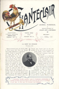 Chanteclair. Revue artistique et littéraire. N° 76. Caricature en couleurs par H. Frantz et notice biographique du Professeur Guyon.