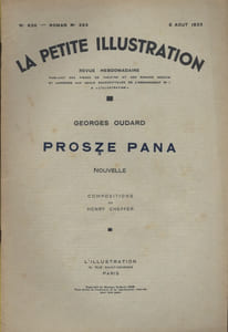 La petite illustration - Roman : Prosze Pana. Nouvelle.