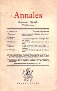 Annales. Economies-sociétés-civilisations. Revue bimestrielle 23 e année N° 6. Hongrie - Danemark - Rouen…