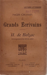 Pages choisies des grands écrivains. H. de Balzac.