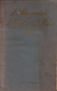 Almanach de l'Echo de Paris 1932.