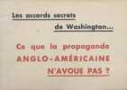 Le partage du monde en trois zones d'influence juive. Les accords secrets de Washington.. TRACT 