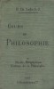 Cours de philosophie. Tome II seul : Morale - Métaphysique - Histoire de la philosophie. Suivi de 34 pages de sujets de dissertations philosophiques.. ...